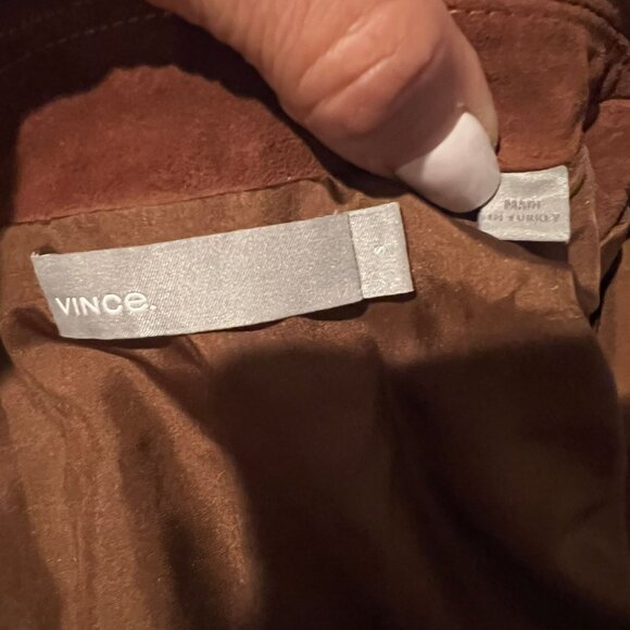 $895 VINCE CALF LEATHER SUEDE UTITLITY MOTO STRUCTURED JACKET SZ S SMALL - Picture 4 of 6